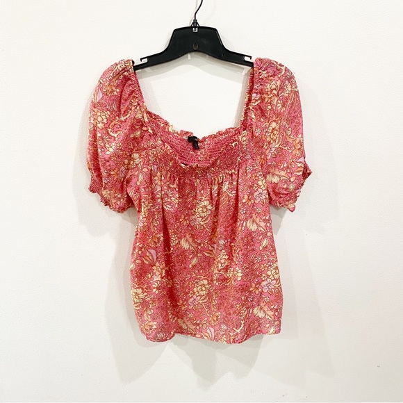 J.Crew Squareneck puff-sleeve cotton-blend voile top in bouquet block print - Picture 10 of 11